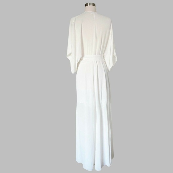 REFORMATION Winslow Wrap Maxi Dress Ivory White Belt Short Sleeves Small NWOT - Picture 4 of 12